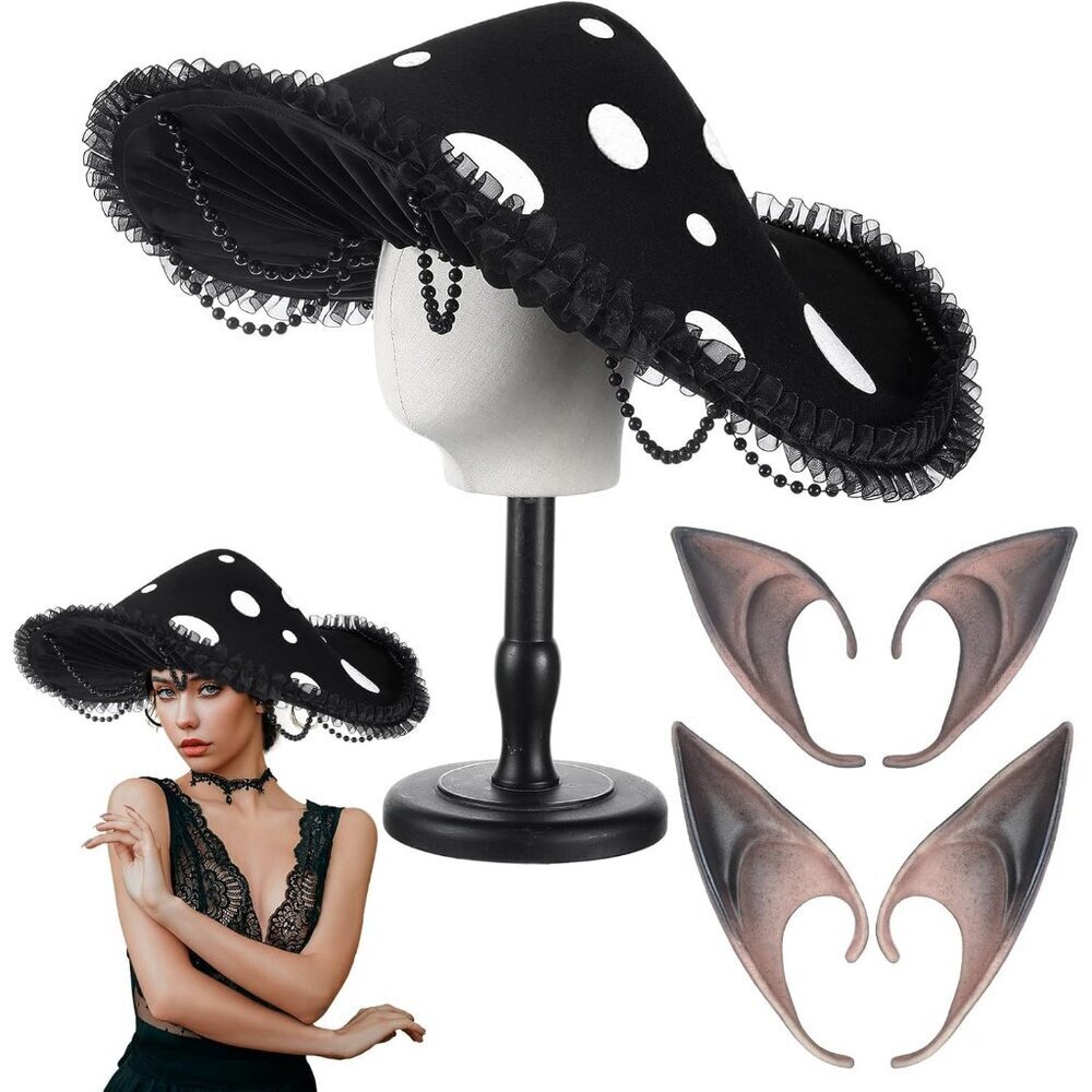 Renaissance Mushroom Accessories Set Fairy Elf Costume Cosplay Halloween